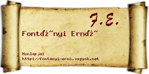 Fontányi Ernő névjegykártya