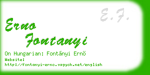 erno fontanyi business card